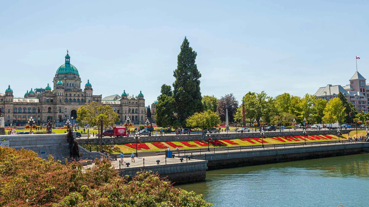 Inner Harbour and Parliament Buildings in Victoria on a full-day Victoria and Butchart Gardens tour from Vancouver