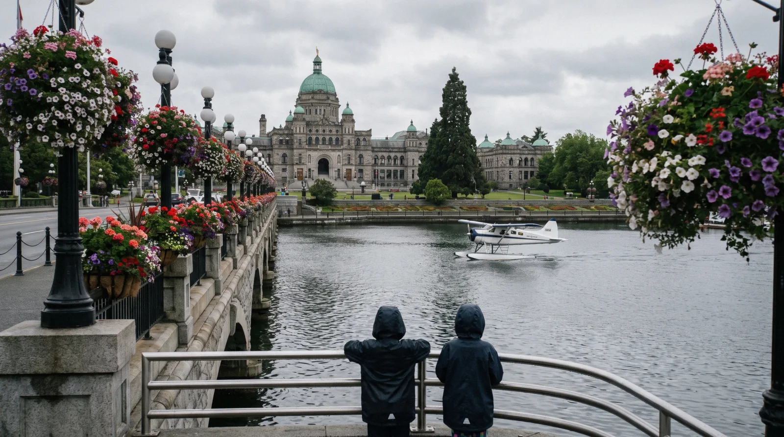 Inner Harbour and the Parliament Buildings seen from the water on a Victoria day trip from Vancouver